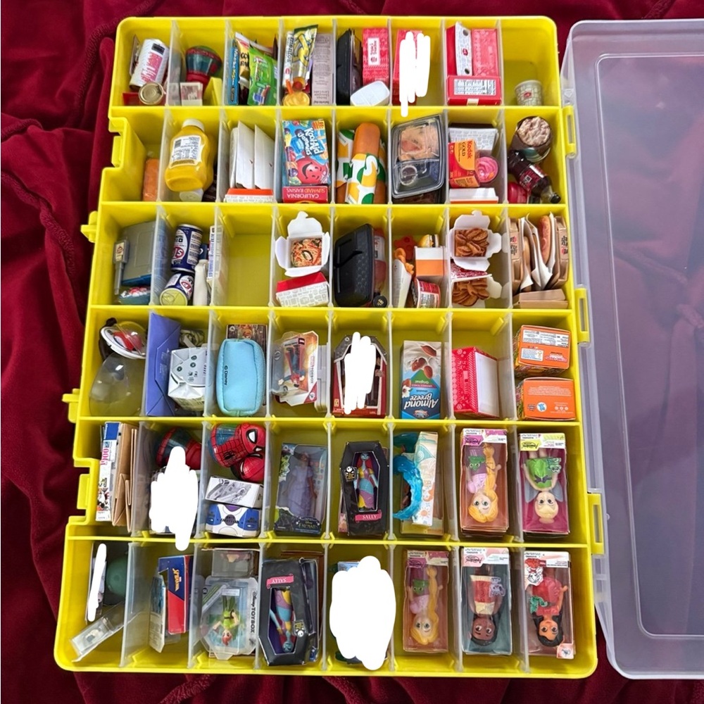 Yellow Organizer Box with Miniature Toys